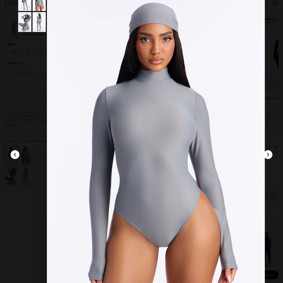 Fashion Nova Isabelle 3 Piece Bodysuit Legging Set - Grey - Picture 2 of 5